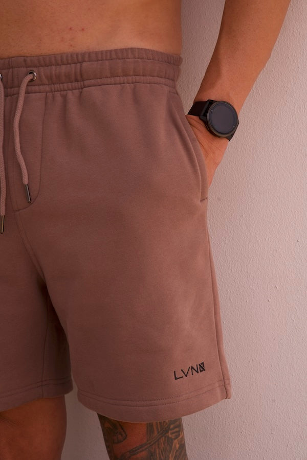 SIMPLY LVN TRACK SHORTS - BROWN