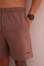 SIMPLY LVN TRACK SHORTS - BROWN