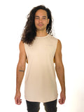 BEIGE MINIMALIST MUSCLE TEE – UNISEX